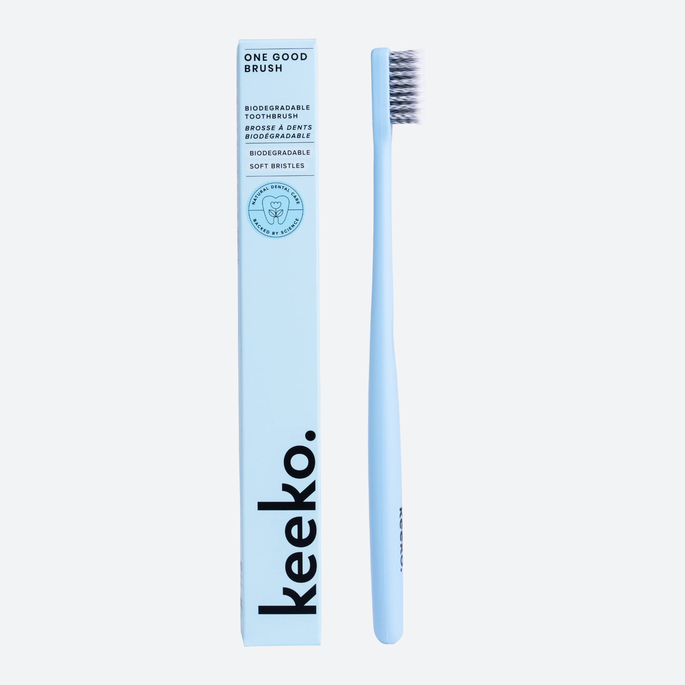blue biodegradable toothbrush