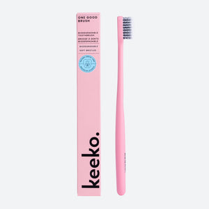 pink biodegradable toothbrush